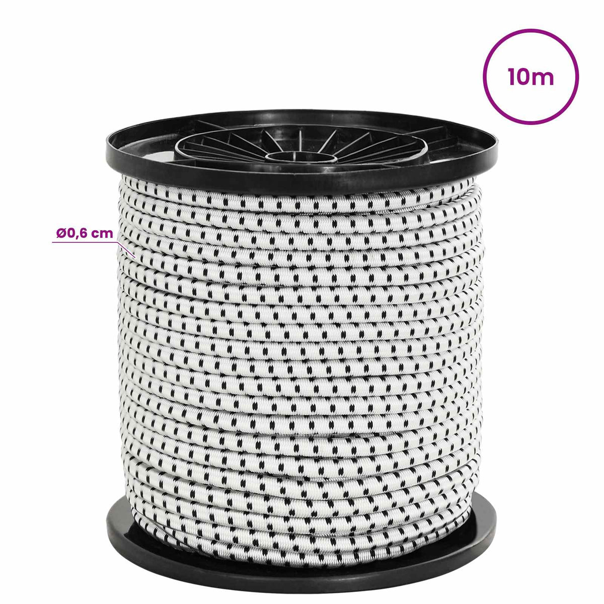 Bungee užadi 6 mm Crna i bijela PP i guma