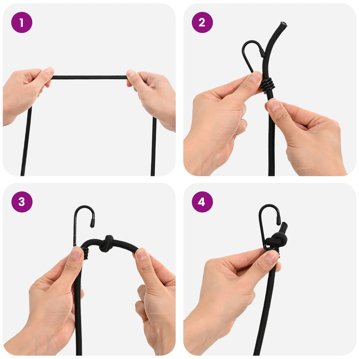 Bungee užadi s kukama 8 mm Crna PP i guma