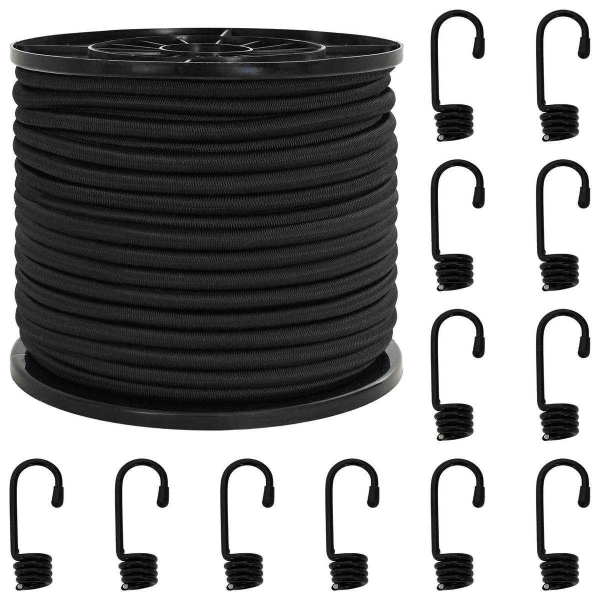 Bungee užadi s kukama 10 mm Crna PP i guma
