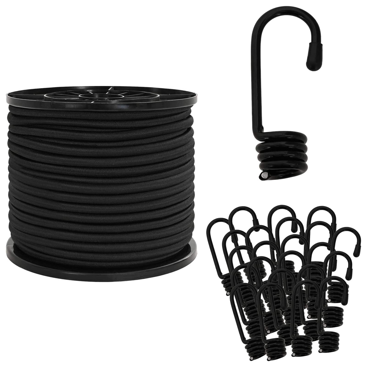 Bungee užadi s kukama 10 mm Crna PP i guma