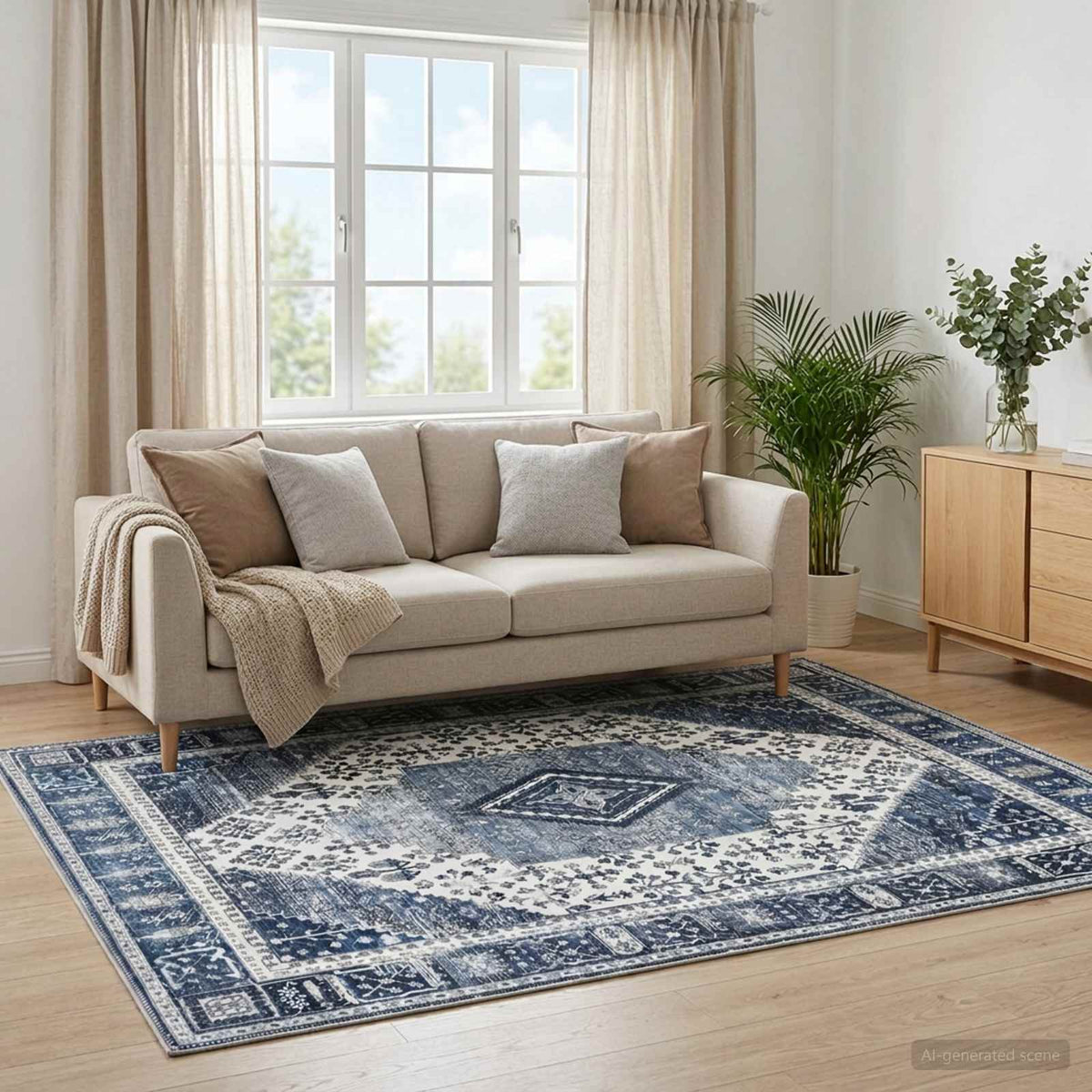 Tepih ORIZ Tamno plava 80 x 150 cm 100% poliester
