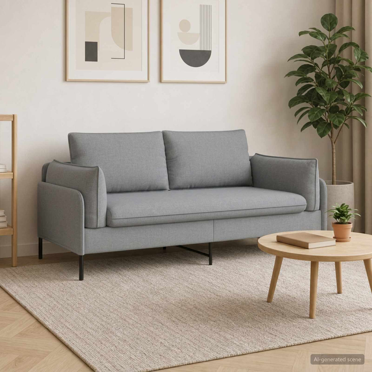 Sofa za dvije osobe Svjetlosiva 188 x 81 x 89 cm Tkanina
