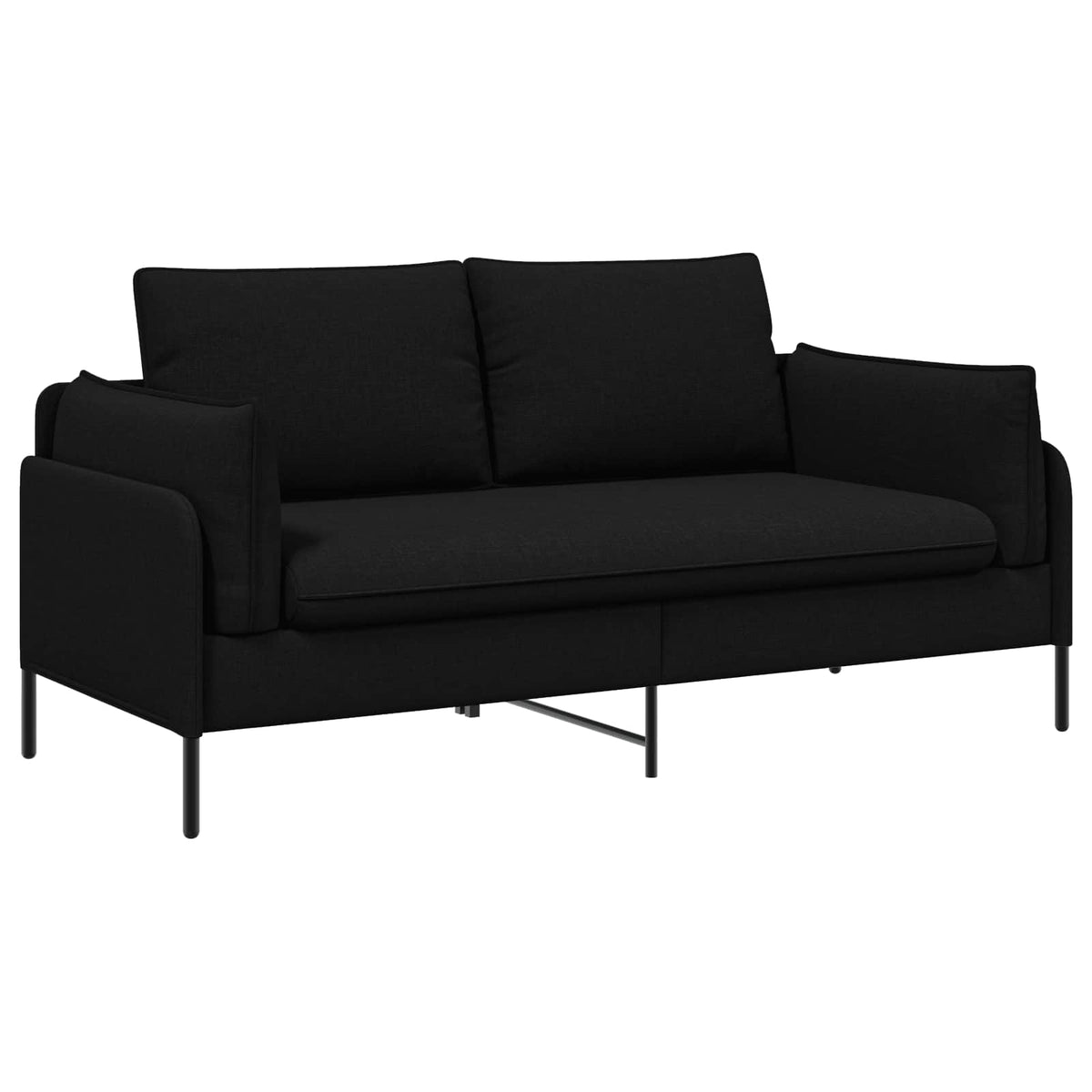 Sofa za dvije osobe Crna 188 x 81 x 89 cm Tkanina