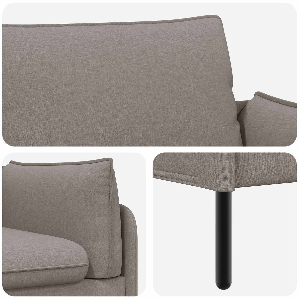 Sofa za dvije osobe Sivosmeđa 188 x 81 x 89 cm Tkanina