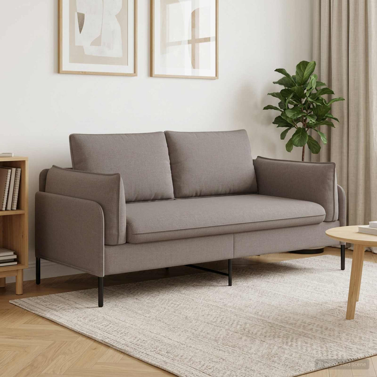 Sofa za dvije osobe Sivosmeđa 188 x 81 x 89 cm Tkanina