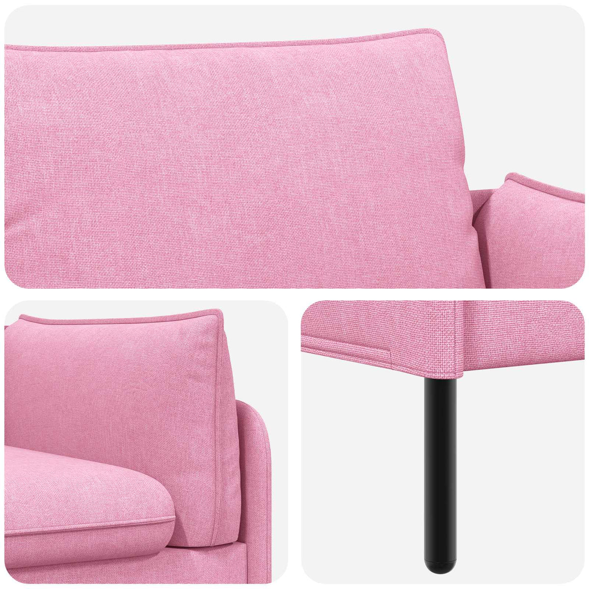 Sofa za dvije osobe Ružičasta 188 x 81 x 89 cm Tkanina