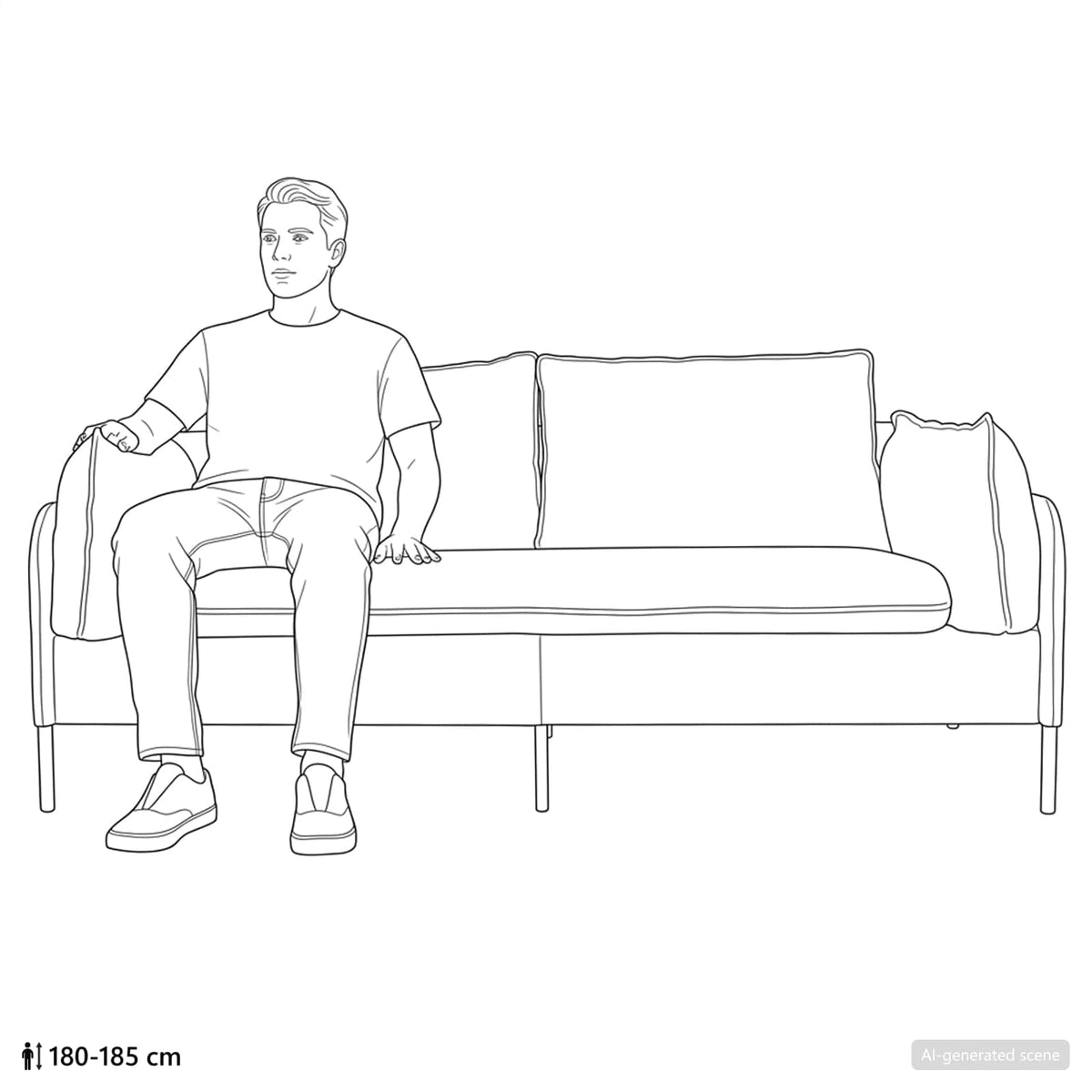 Sofa za dvije osobe Traper plava 188 x 81 x 89 cm Tkanina