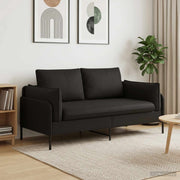 Sofa za dvije osobe 2-sjedalo Crna 188 x 81 x 89 cm Baršun