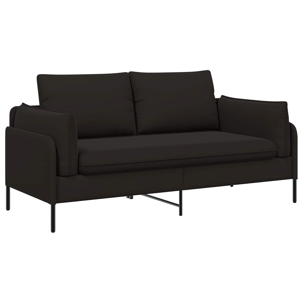 Sofa za dvije osobe 2-sjedalo Crna 188 x 81 x 89 cm Baršun