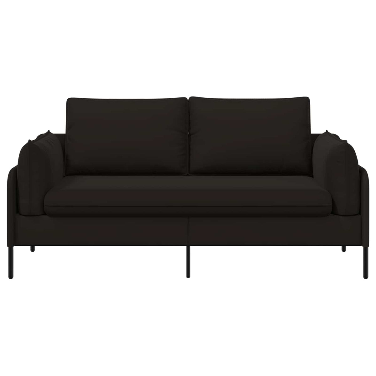 Sofa za dvije osobe 2-sjedalo Crna 188 x 81 x 89 cm Baršun