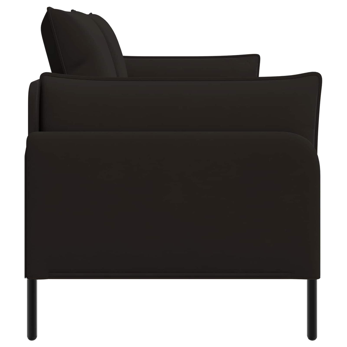 Sofa za dvije osobe 2-sjedalo Crna 188 x 81 x 89 cm Baršun