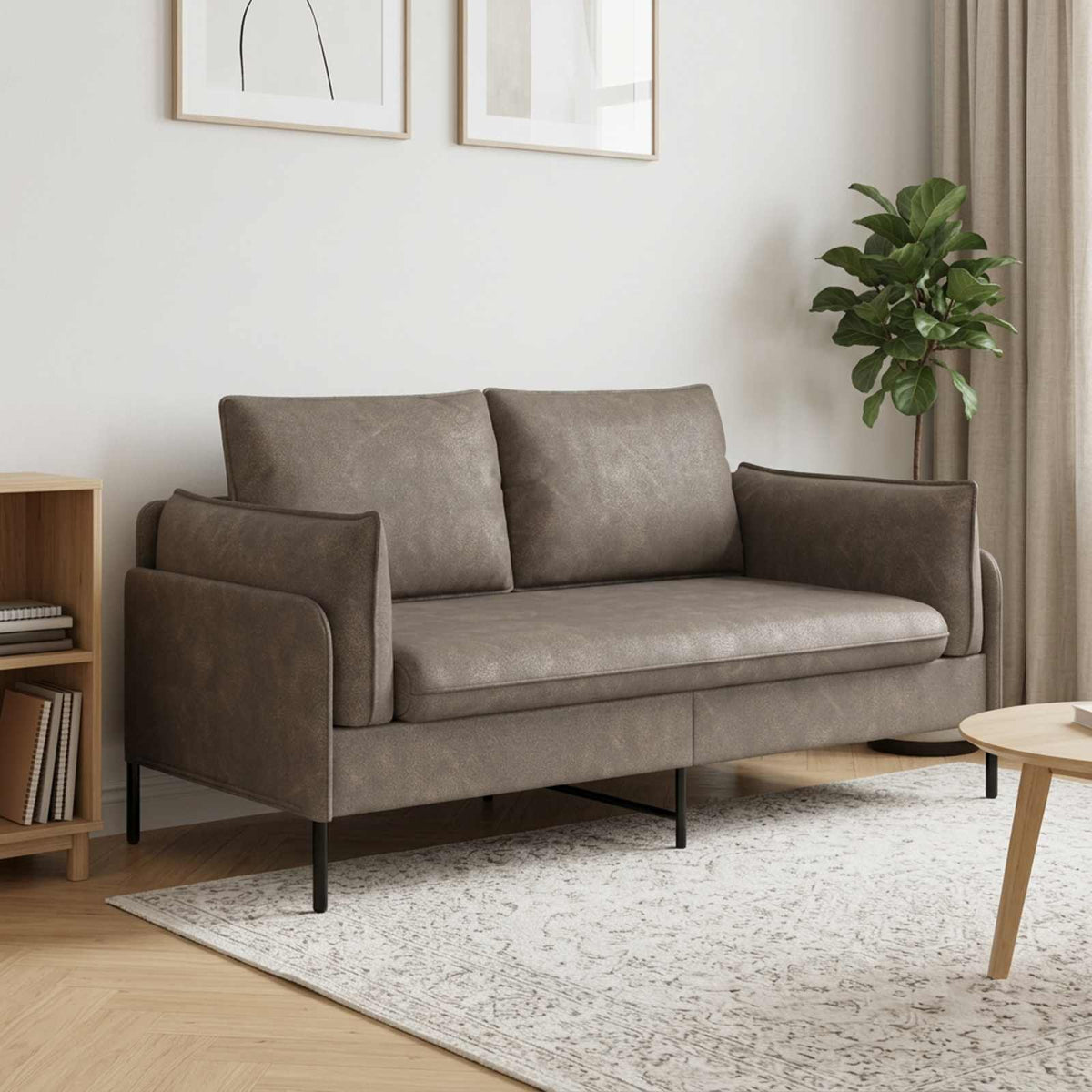 Sofa za dvije osobe Siva 188 x 81 x 89 cm Umjetna koža