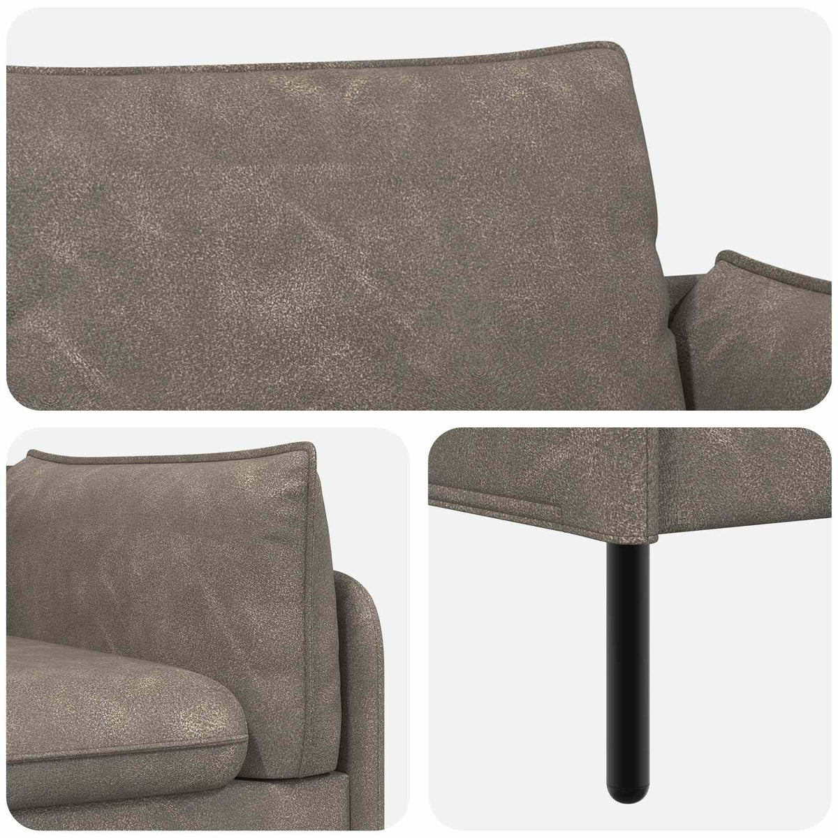 Sofa za dvije osobe Siva 188 x 81 x 89 cm Umjetna koža