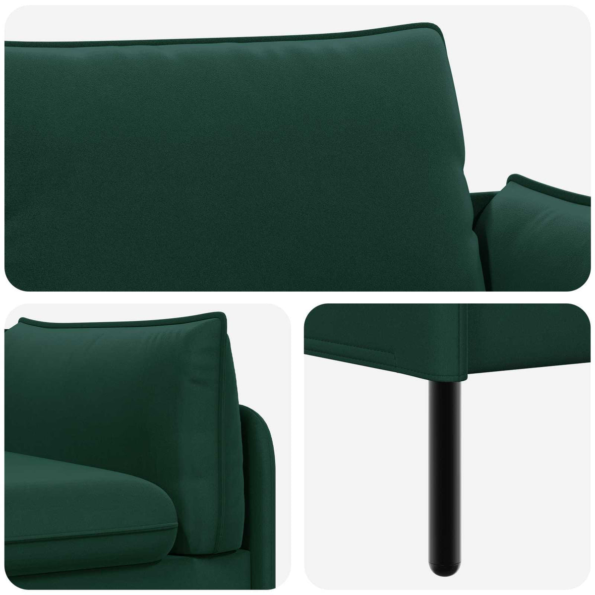 Sofa za 3 osobe Tamnozelena 222 x 81 x 89 cm Baršun