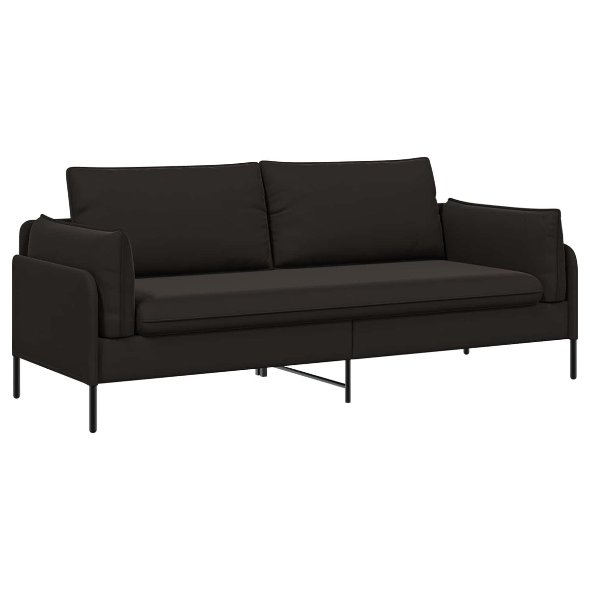Sofa za 3 osobe Crna 222 x 81 x 89 cm Baršun