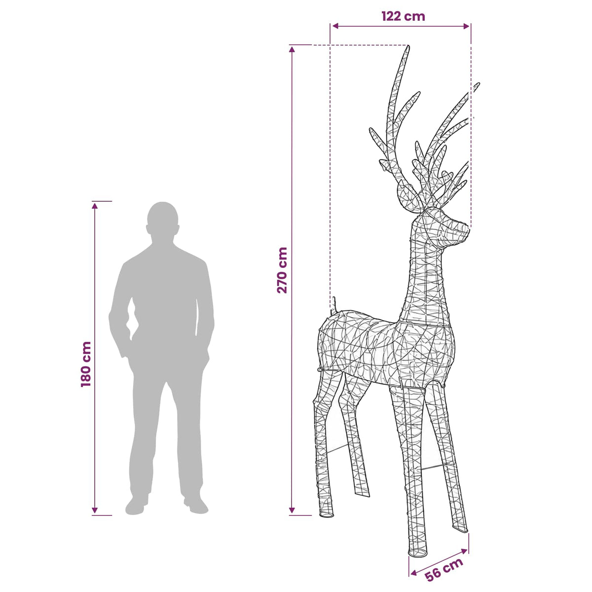 Božićna LED figura soba 1000 LED lampica Topla bijela