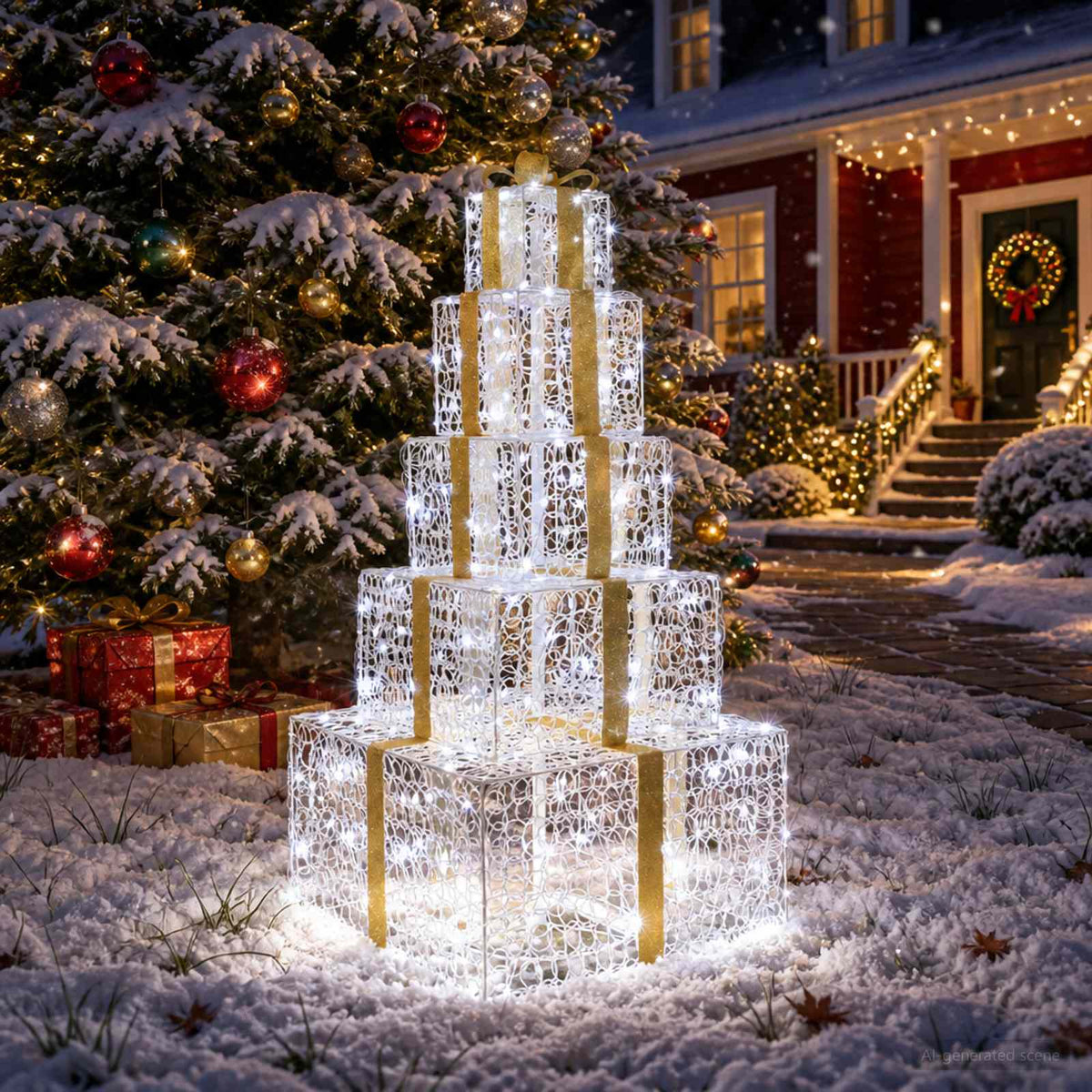 Božićne svjetleće kutije na slaganje 250 LED lampica