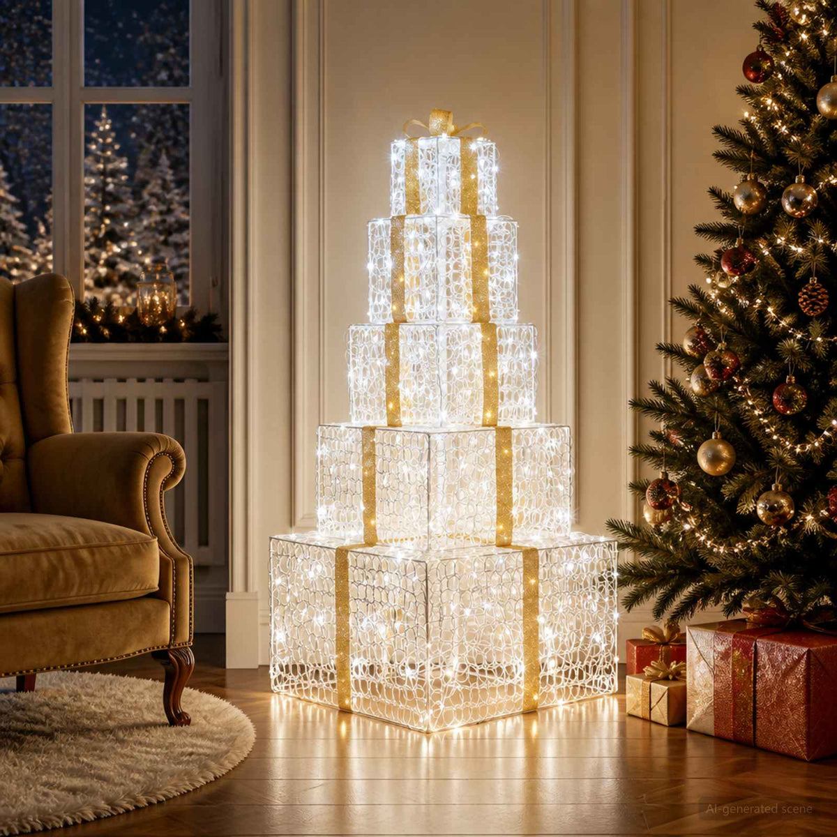 Božićne svjetleće kutije na slaganje 250 LED lampica