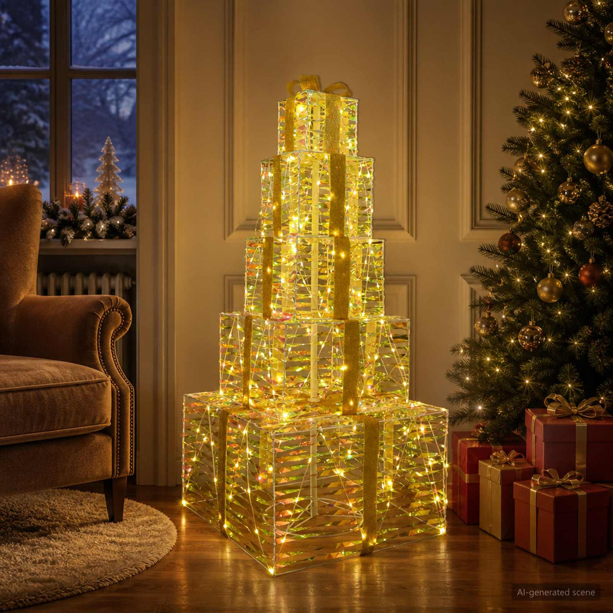 Božićne svjetleće kutije na slaganje 250 LED lampica
