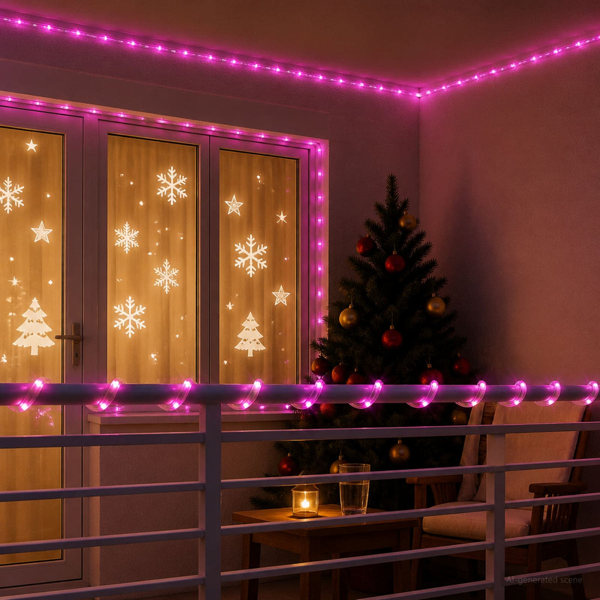 Božićno LED svjetlosno crijevo 240 LED lampica Ružičasta i 10 m