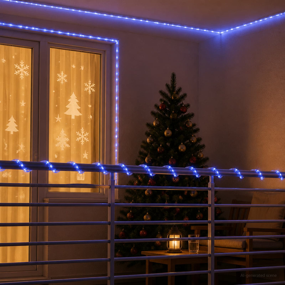 Božićno LED svjetlosno crijevo 1200 LED lampica Plava 50 m