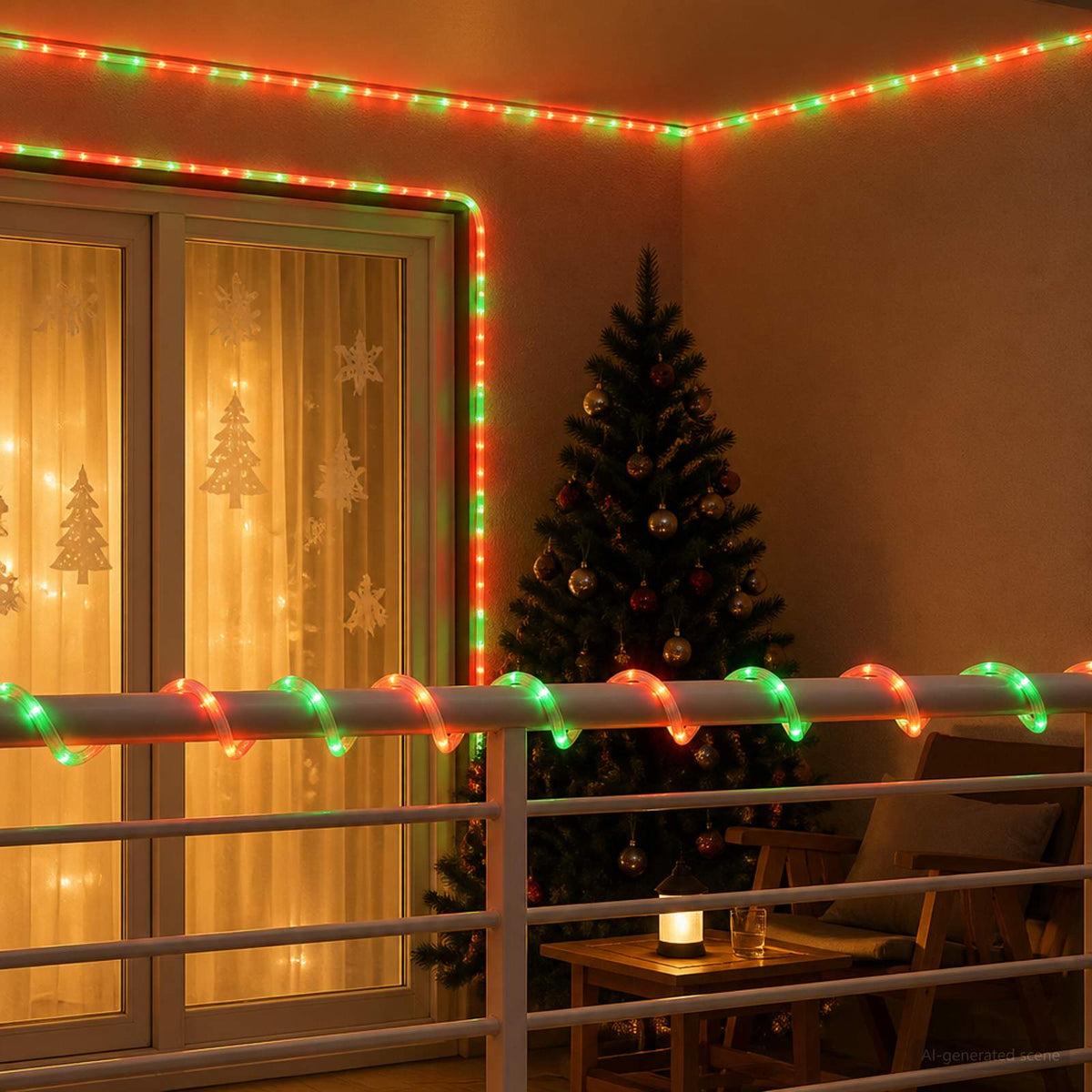 Božićno LED svjetlosno crijevo 240 LED lampica Crvena i Zelena