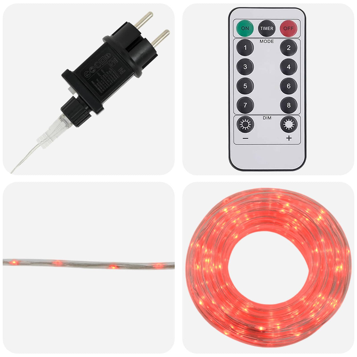 Božićno LED svjetlosno crijevo 120 LED lampica Crvena i 5 m
