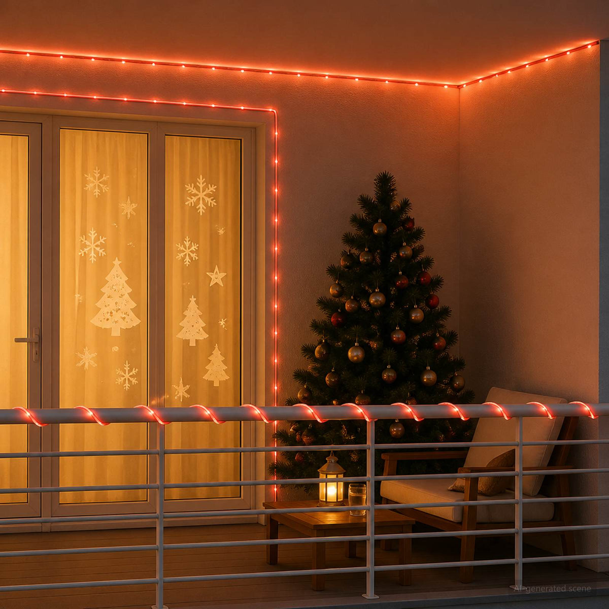 Božićno LED svjetlosno crijevo 240 LED lampica Crvena i 10 m