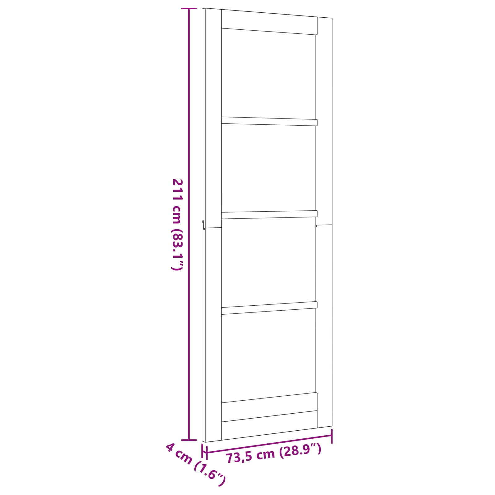 Unutarnja vrata Bijela 73,5 x 211 cm Šperploča