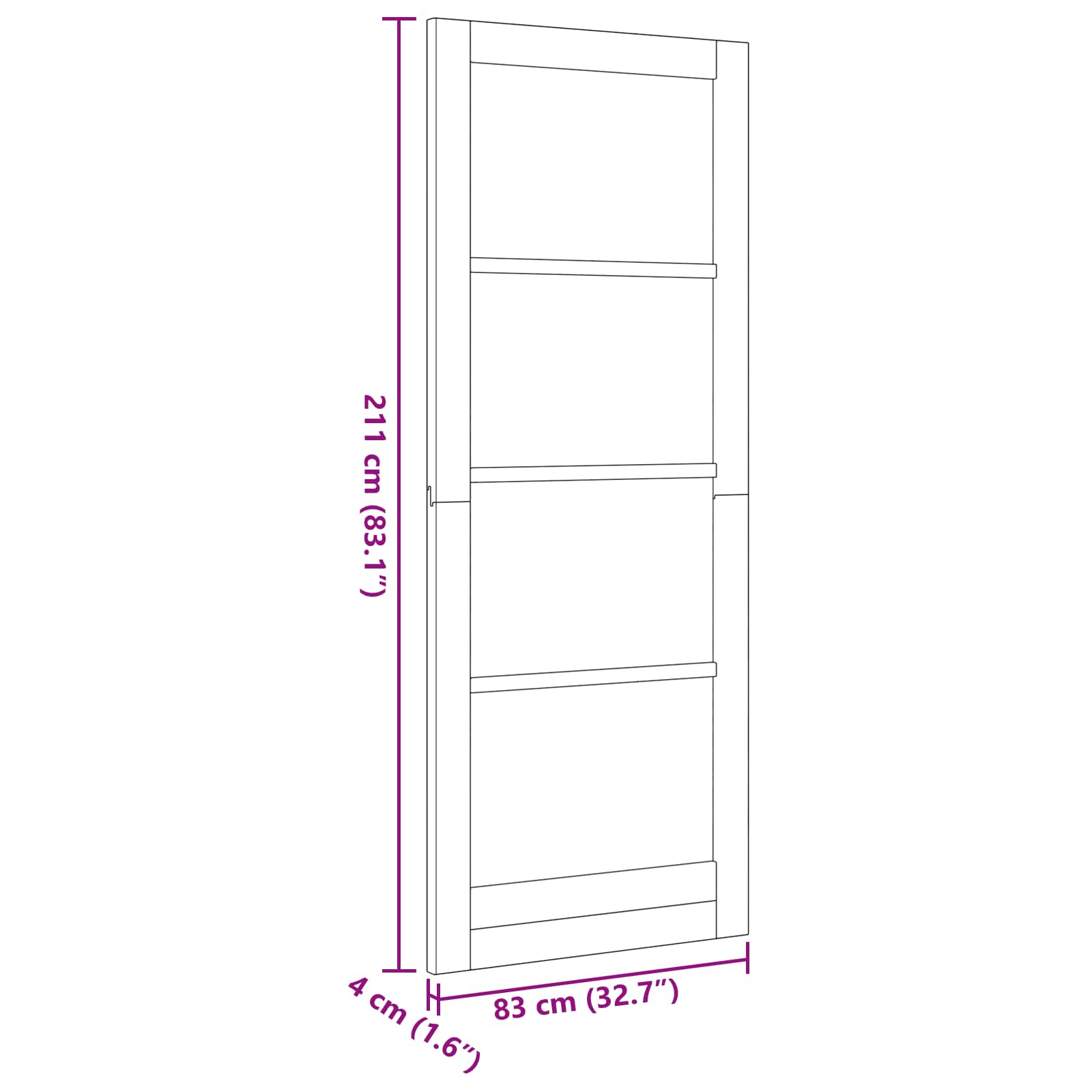 Unutarnja vrata Bijela 83 x 211 cm Šperploča