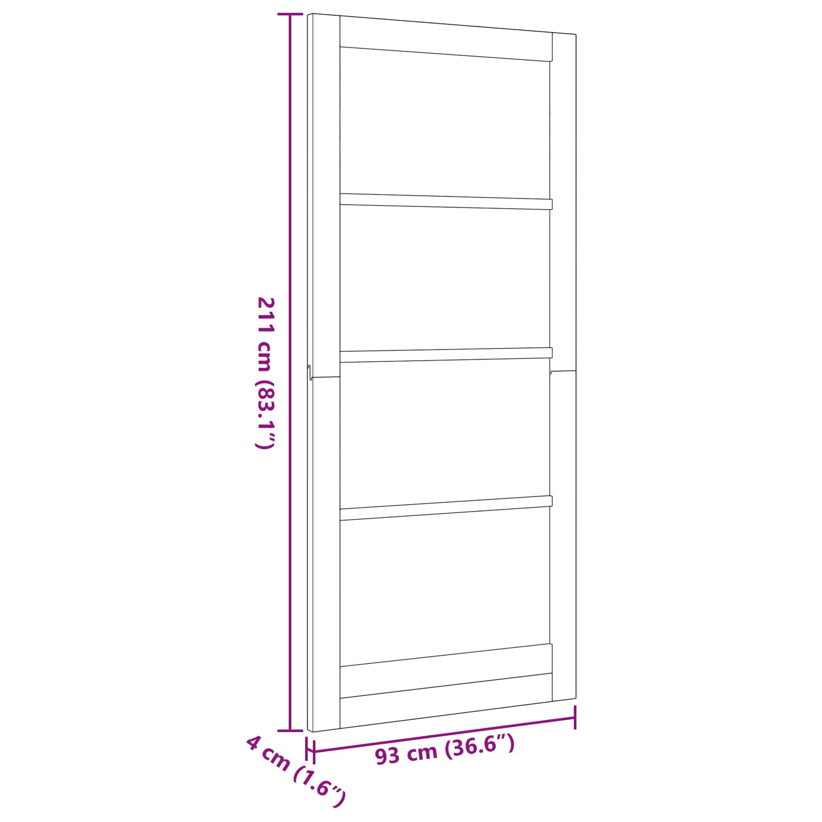 Unutarnja vrata Bijela 93 x 211 cm Šperploča
