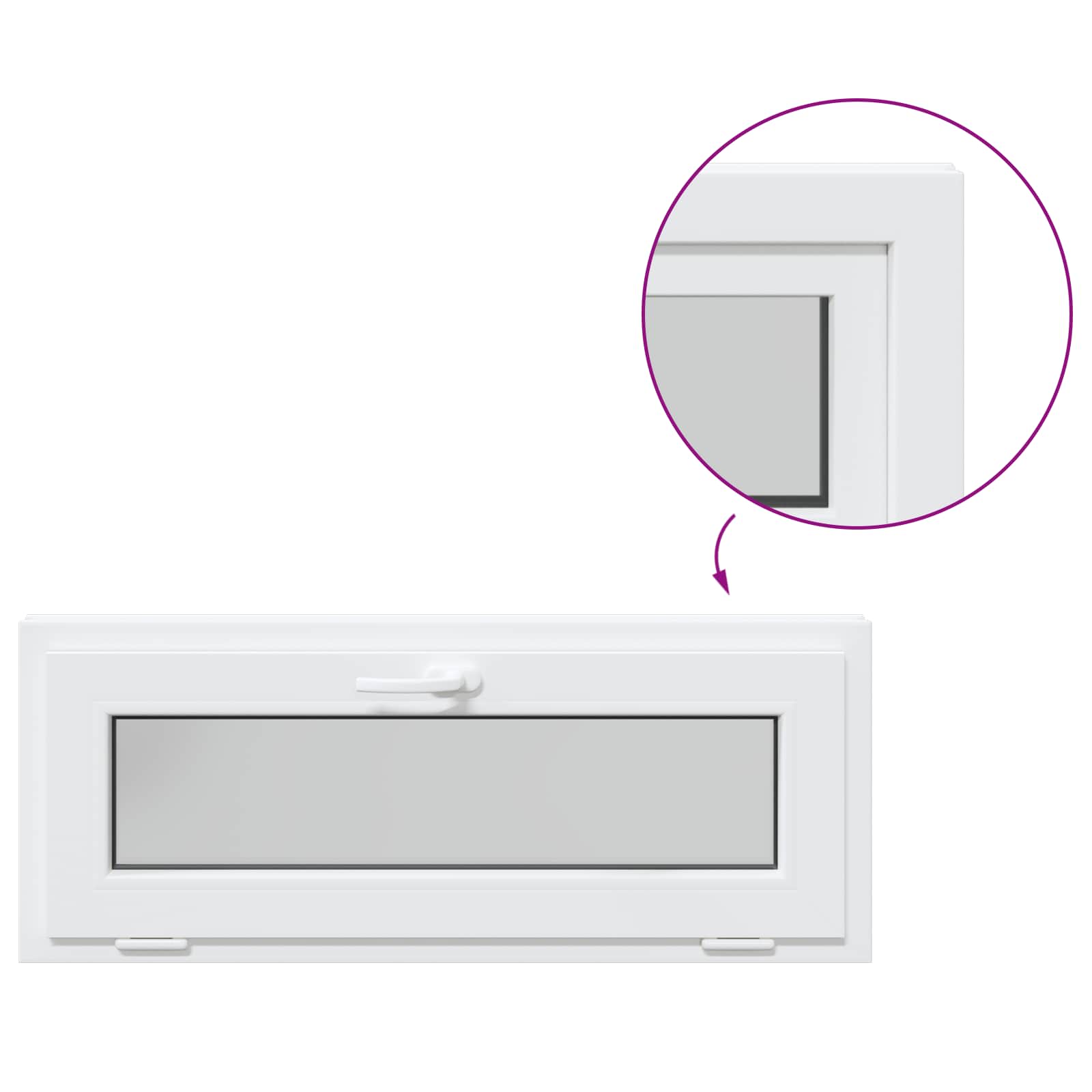 Prozor za podrum RISOR 100 x 40 cm PVC i staklo Bijela