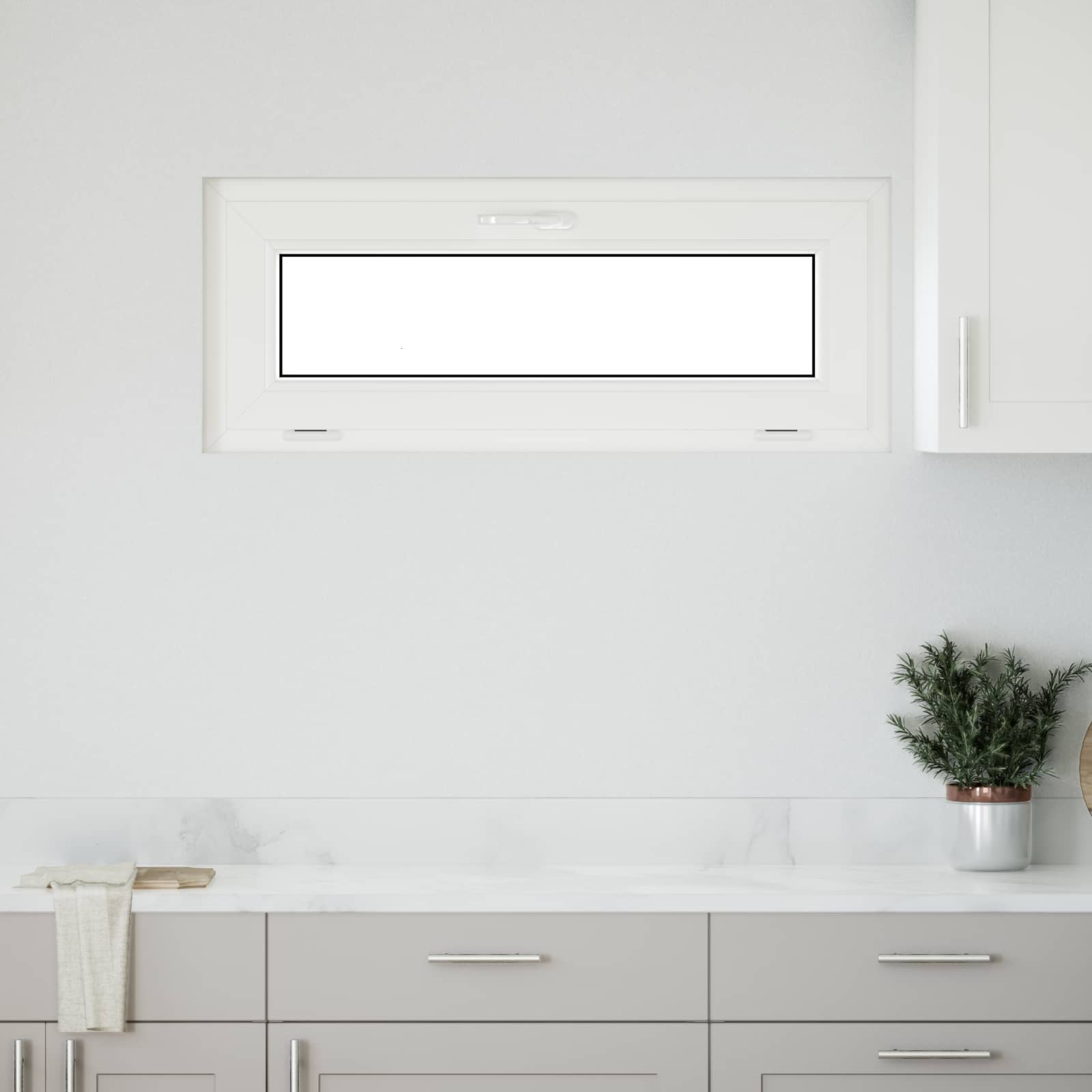 Prozor za podrum RISOR 100 x 40 cm PVC i staklo Bijela