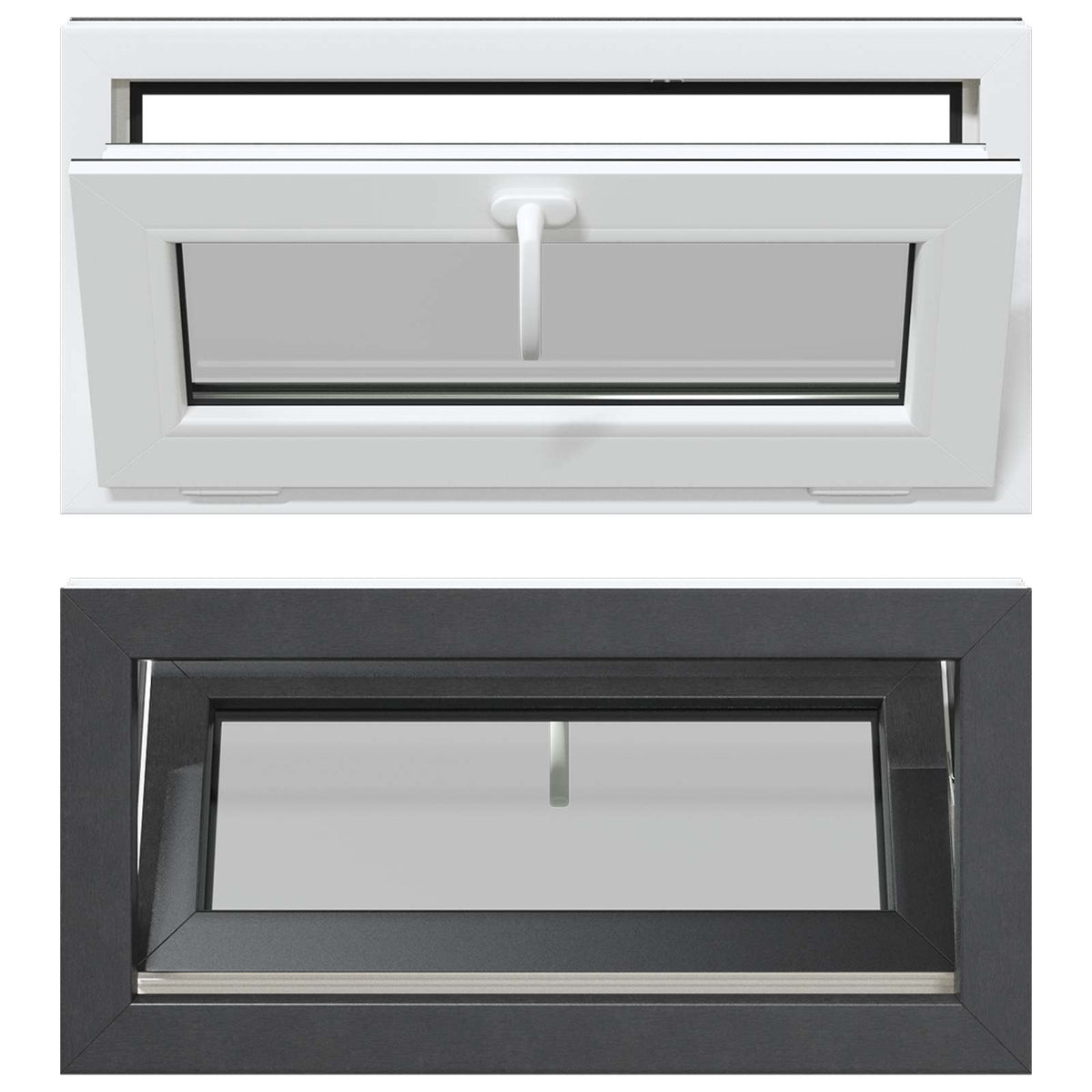 Prozor za podrum RISOR 80 x 40 cm PVC i staklo Antracit