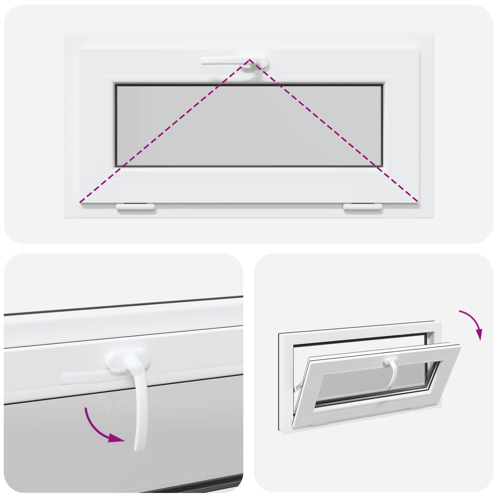 Prozor za podrum RISOR 80 x 40 cm PVC i staklo Antracit