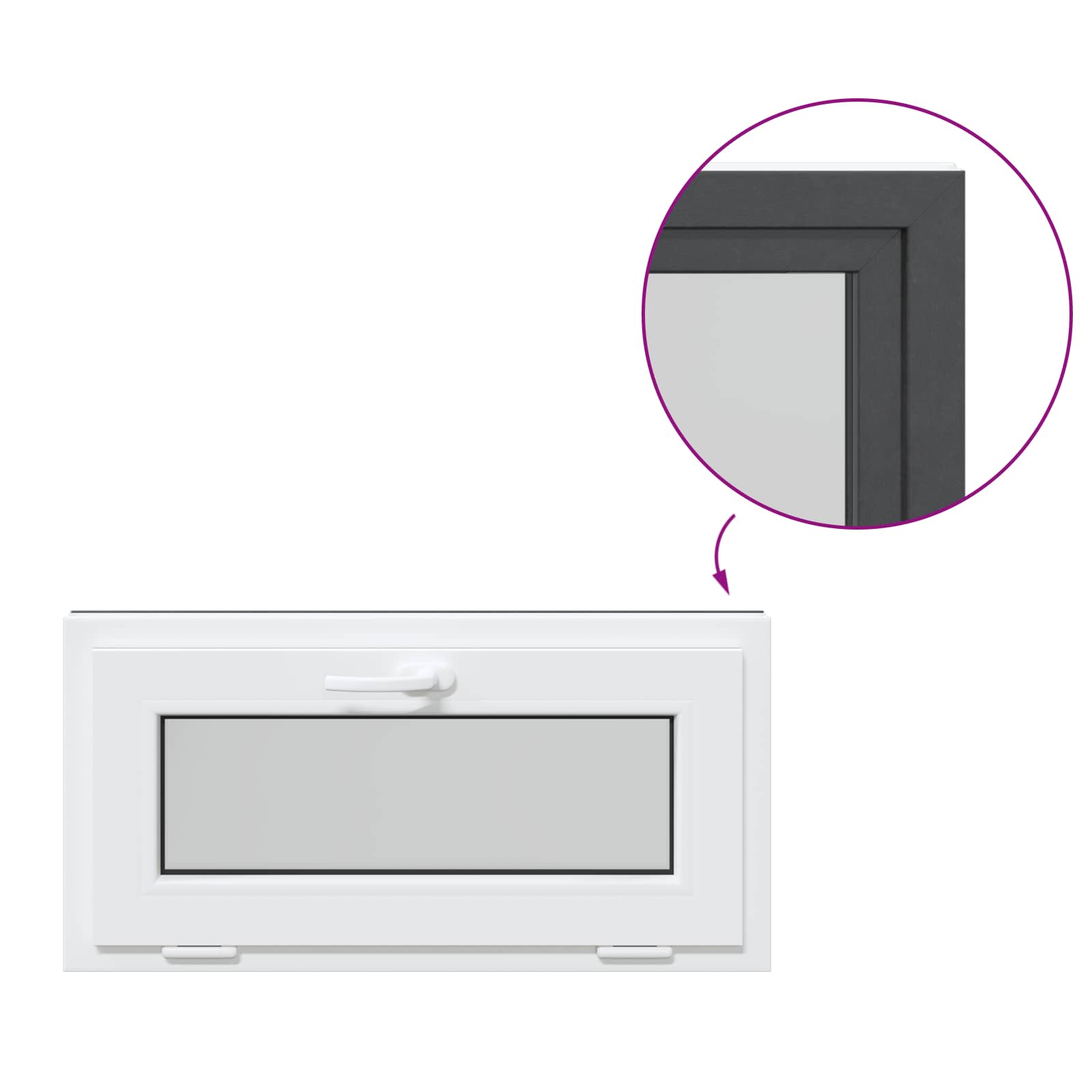 Prozor za podrum RISOR 80 x 40 cm PVC i staklo Antracit
