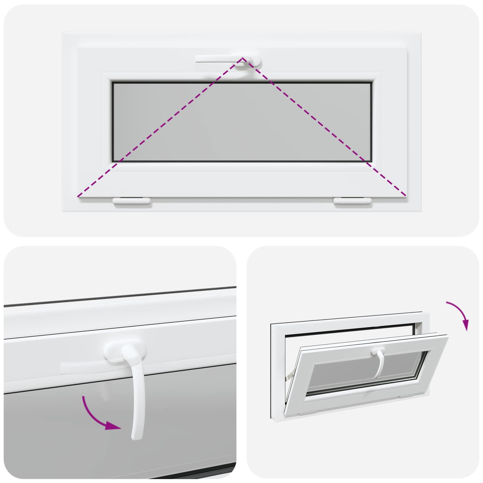 Prozor za podrum RISOR 80 x 40 cm PVC i staklo Antracit