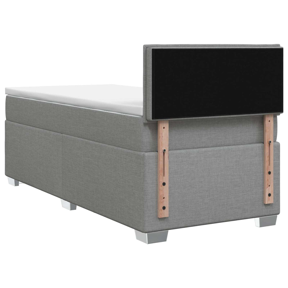 Boxspring krevet s madracem Svjetlosiva 90 x 190 cm Tkanina
