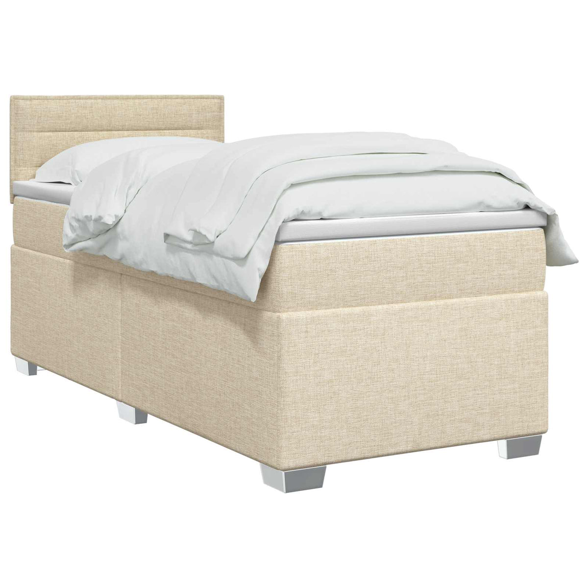Boxspring krevet s madracem Krem 90 x 200 cm Tkanina