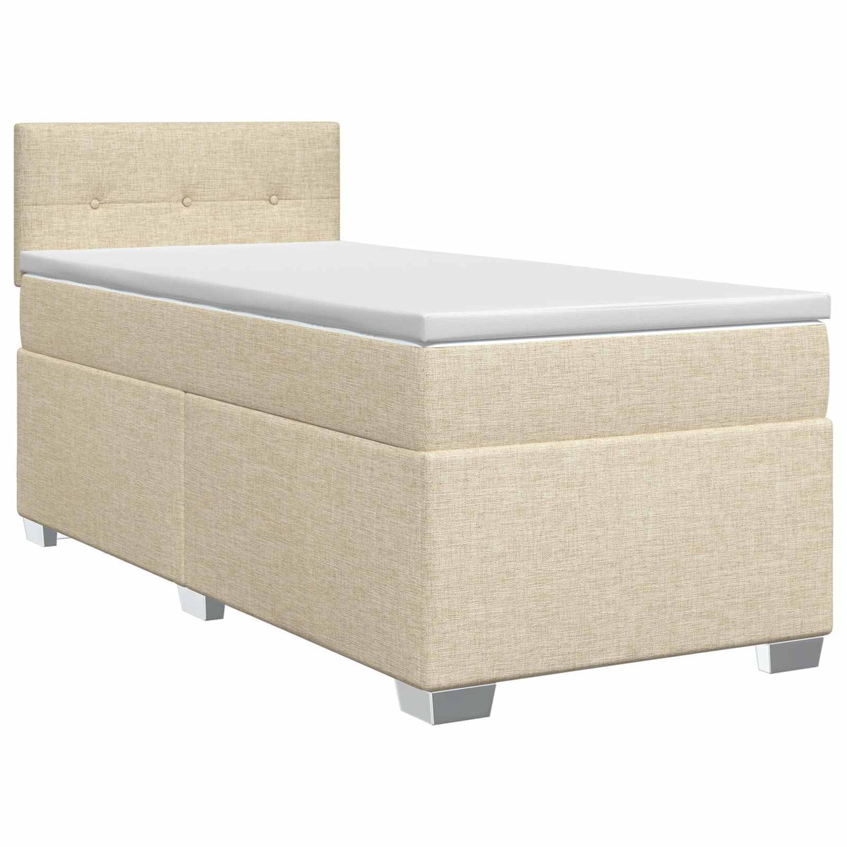 Boxspring krevet s madracem Krem 90 x 200 cm Tkanina