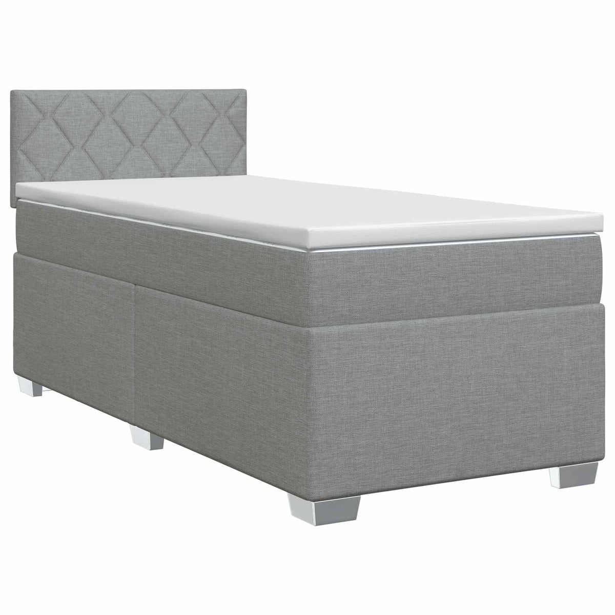 Boxspring krevet s madracem Svjetlosiva 90 x 200 cm Tkanina