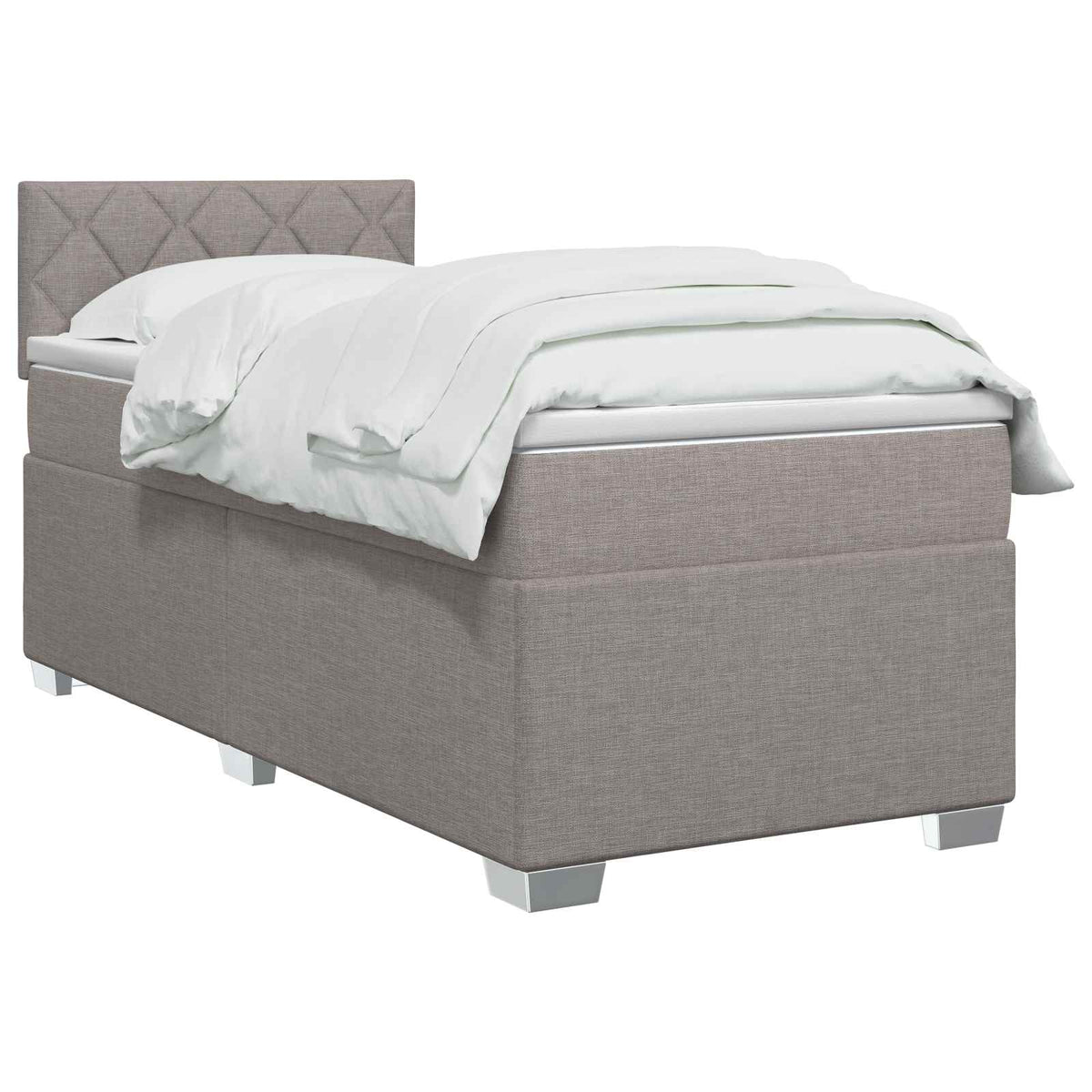 Boxspring krevet s madracem Sivosmeđa 100 x 200 cm Tkanina