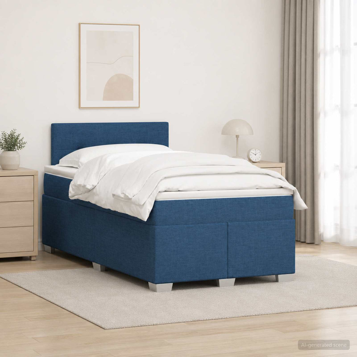 Boxspring krevet s madracem Plava 120 x 200 cm Tkanina