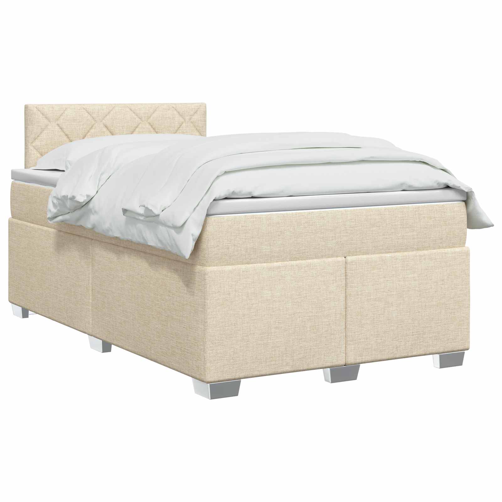 Boxspring krevet s madracem Krem 120 x 200 cm Tkanina