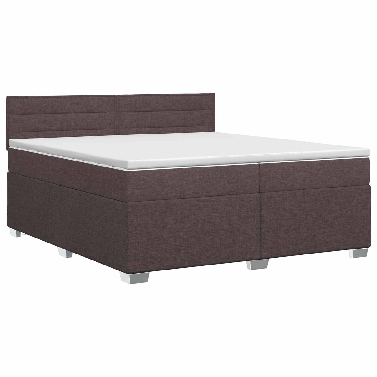 Boxspring krevet s madracem Tamno smeđa 200 x 200 cm Tkanina