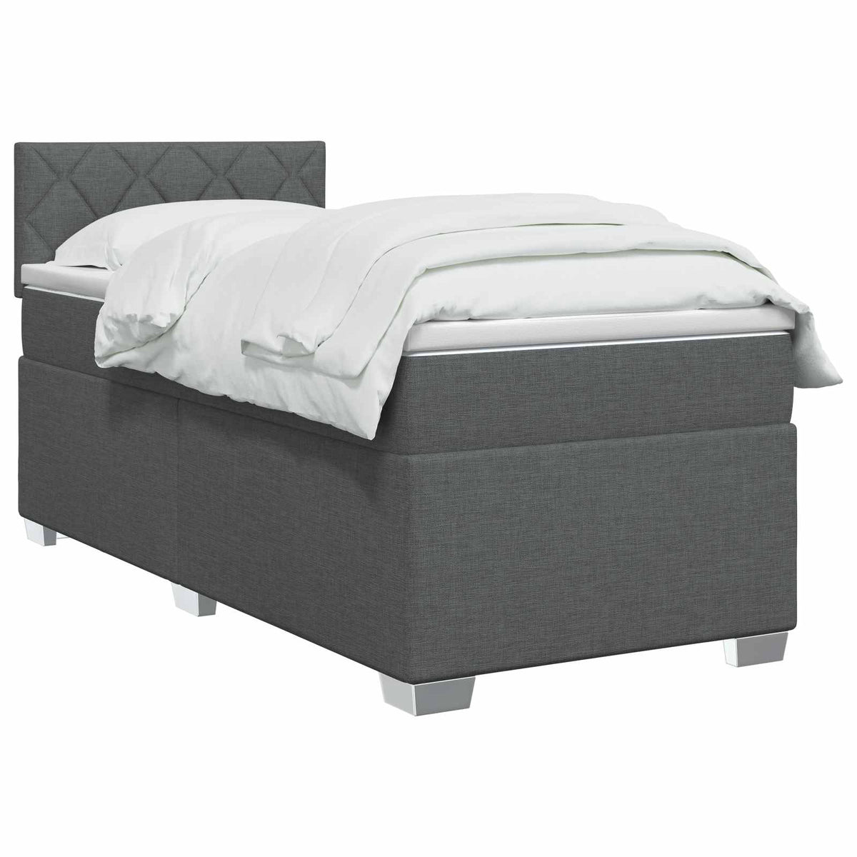Boxspring krevet s madracem Tamnosiva 90 x 190cm Tkanina