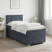Boxspring krevet s madracem Tamnosiva 90 x 200 cm Baršun