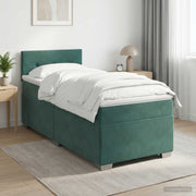 Boxspring krevet s madracem Tamnozelena 100 x 200 cm Baršun