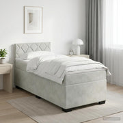 Boxspring krevet s madracem Svjetlosiva 90 x 190 cm Baršun