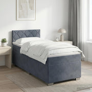 Boxspring krevet s madracem Tamnosiva 100 x 200 cm Baršun